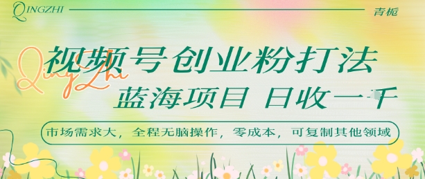 视频号创业粉打法，日入1k，蓝海项目，市场需求大，全程无脑操作，可复制-升阶有道