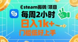 steam搬砖项目每周2小时日入1k+收益核心玩法,手把手教你,门槛低好上手-升阶有道