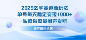 2025玄学赛道新玩法单号每天稳定变现1k+私域偷流量闷声发财-升阶有道