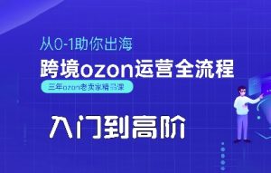 OZON入门到高阶全流程,从0-1助你出海,跨境ozon运营全流程-升阶有道