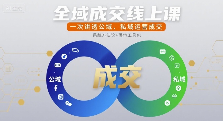 全域成交线上课，一次讲透公域、私域运营成交-升阶有道