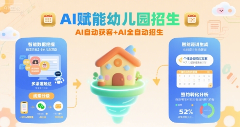 AI赋能幼儿园招生，AI自动获客+AI全自动招生-升阶有道