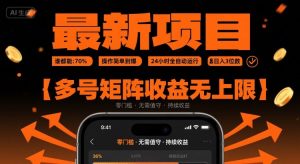 最新挂G项目：谁都能做，操作简单到爆，24 小时全自动运行，日入3位数，多号矩阵收益无上限【揭秘】-升阶有道