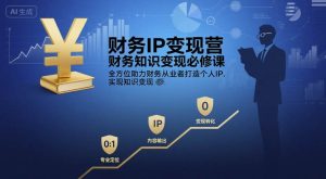 财务IP变现营,财务知识变现必修课,全方位助力财务从业者打造个人IP,实现知识变现-升阶有道