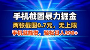 手机截图暴力掘金,两张截图0.7米,一部手机就能做,轻松日入3张+【揭秘】-升阶有道