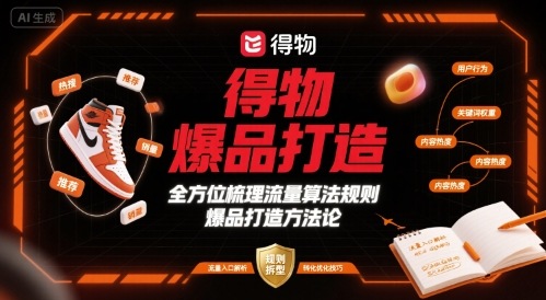 得物爆品打造，全方位梳理得物流量算法规则爆品打造规则-升阶有道
