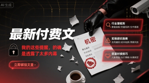 最新付费文：我的这些提醒，的确是透露了太多内幕-升阶有道