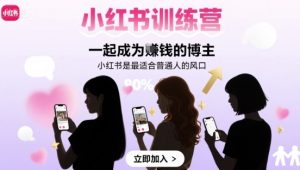 小红书训练营一起成为賺钱的博主,小红书是最适合普通人的风口-升阶有道