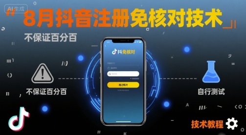 8月抖音注册免核对技术，不保证百分百，自测-升阶有道