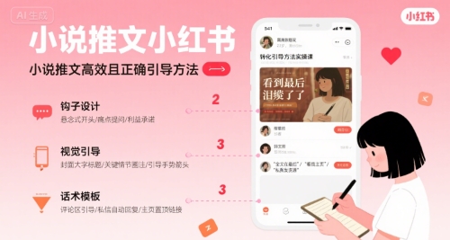 小说推文小红书高转化引导方法实操课，小说推文高效且正确引导方法-升阶有道
