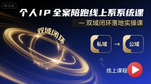 个人IP全案陪跑线上系统课-双域闭环落地实操课-升阶有道