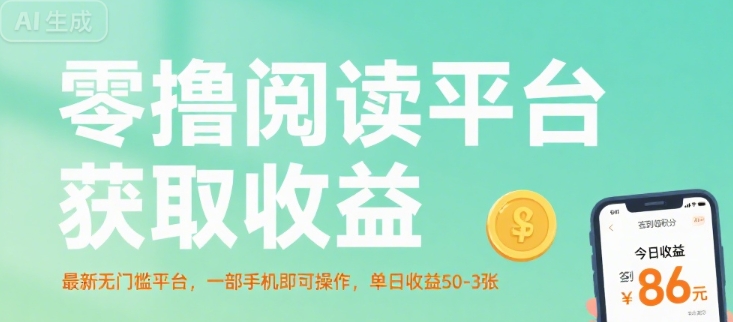 零撸阅读平台获取收益，最新无门槛平台，一部手机即可操作，单日收益50-3张【揭秘】-升阶有道
