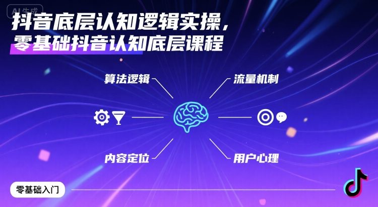 抖音底层认知逻辑实操，零基础抖音认知底层课程-升阶有道