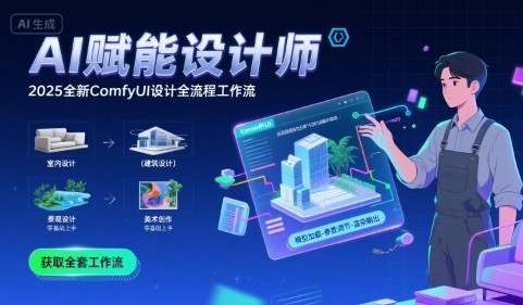 AI赋能设计师， 2025全新comfyui设计全流程工作流 ，室内-建筑-景观-美术，零基础直接上手-升阶有道