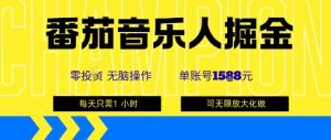 番茄音乐人掘金,单账号最高可撸1k+,可无限矩阵去做,零投入-升阶有道