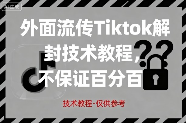 外面流传Tiktok解封技术教程，不保证百分百，具体自测-升阶有道
