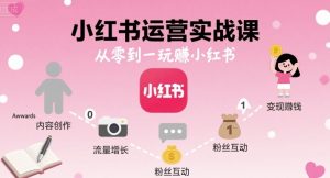 小红书运营实战课,从零到一玩賺小红书-升阶有道