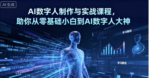 AI数字人制作与实战课程，助你从零基础小白到AI数字人大神-升阶有道