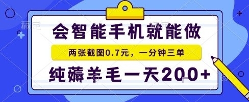 手机项目，二十秒一单，纯薅羊毛一天2张+做就有【揭秘】-升阶有道