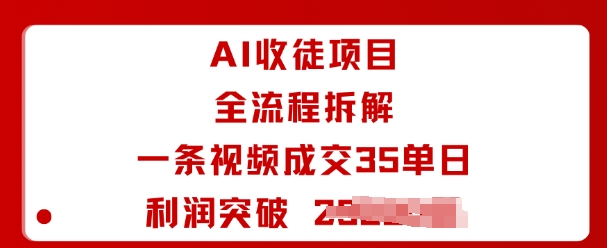 AI收徒项目全流程拆解一条视频成交35单日利润突破1k+-升阶有道