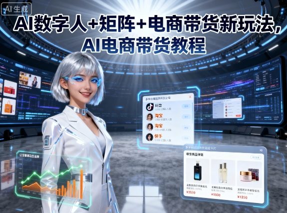 AI数字人+矩阵+电商带货新玩法，AI电商带货教程-升阶有道