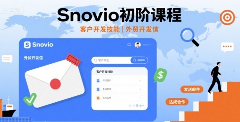 Snovio初阶课程，客户开发技能，外贸开发信-升阶有道