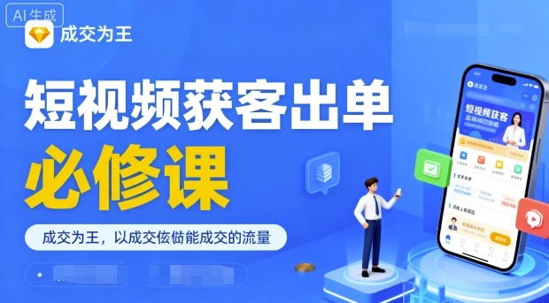 短视频获客出单必修课，成交为王，以成交为导向，直接做能成交的流量-升阶有道