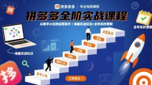 拼多多全阶实战课程,从新手小白到运营高手,海量实战玩法+全年实时更新【2025年9月更新】-升阶有道