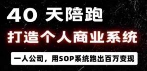40天陪跑打造个人商业系统,一人公司,用SOP系统跑出百W变现-升阶有道