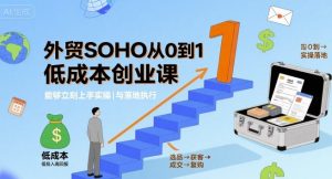 外贸SOHO从0到1低成本创业课,能够立刻上手实操与落地执行-升阶有道