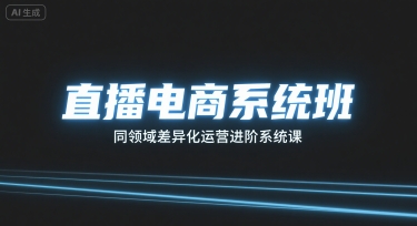 直播电商系统班，同领域差异化运营进阶系统课-升阶有道