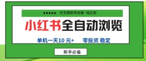 小红书全自动浏览项目,零投资,全程手机去跑,单账号一天10米+,可无限矩阵去做【揭秘】-升阶有道