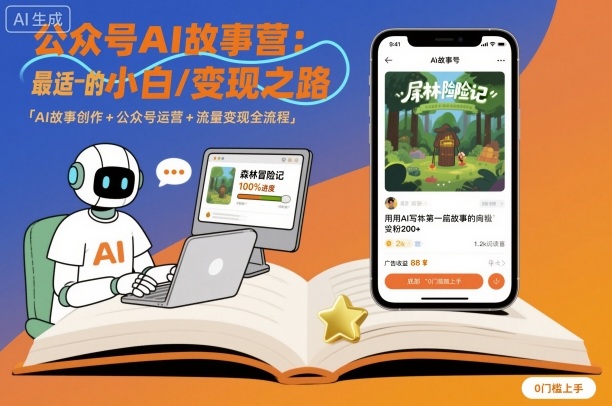 公众号ai故事营，最适合小白的自媒体变现之路-升阶有道