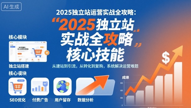 2025独立站运营实战全攻略，一站式掌握独立站运营核心技能-升阶有道