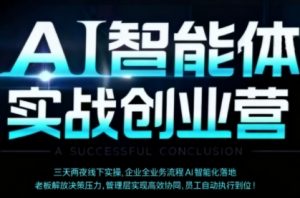 AI智能体实体战创业营(深圳9月23-25日),多维度助力老板、管理层、员工提升效能-升阶有道