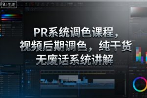 PR系统调色课程,视频后期调色,纯干货无废话系统讲解-升阶有道