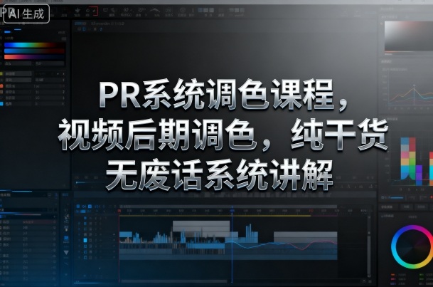 PR系统调色课程，视频后期调色，纯干货无废话系统讲解-升阶有道