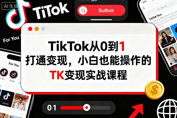 TikTok从0到1打通变现，小白也能操作的TK变现实战课程-升阶有道