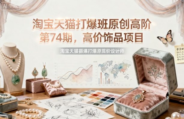 淘宝天猫打爆班原创高阶第74期，高价饰品项目-升阶有道