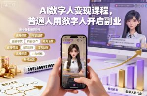 AI数字人变现课程,普通人用数字人开启副业-升阶有道