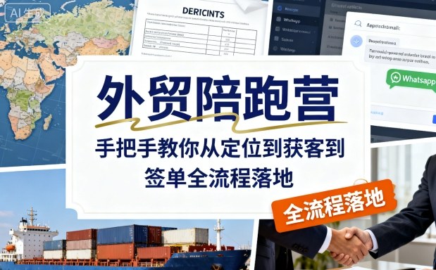 外贸陪跑营，手把手教你从定位到获客到签单全流程落地-升阶有道