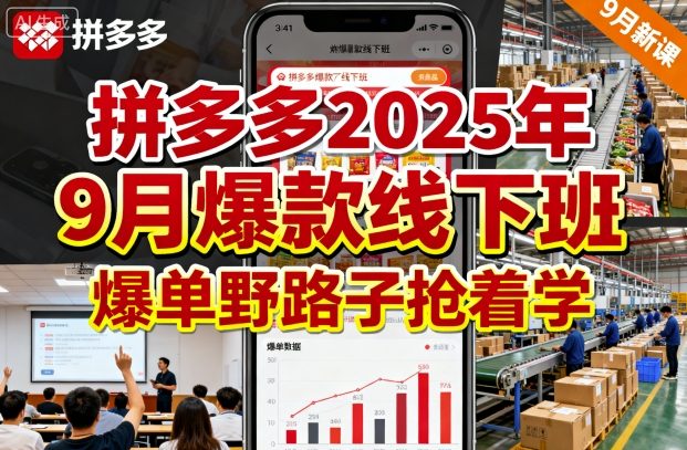拼多多2025年9月爆款线下班，爆单野路子抢着学-升阶有道