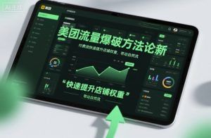 美团流量爆破方法论,付费流快速提升店铺权重,带动自然流-升阶有道