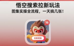 悟空搜索拉新玩法，图集实操全流程，一天搞几张-升阶有道