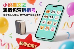 小说推文之表情包营销号,这个傻瓜式玩法,新手也能快速起号出单-升阶有道