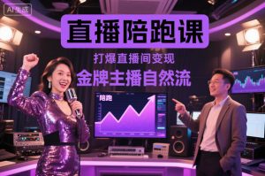 直播陪跑课，金牌主播自然流打爆直播间，复制高变现玩法-升阶有道