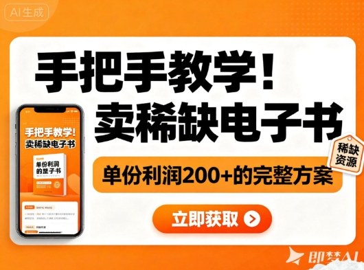 手把手教学！在小红书卖稀缺电子书，单份利润2张+的完整方案-升阶有道