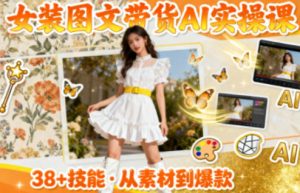 女装图文带货的AI实操课,覆盖38个实用技能,快速提升素材制作效率-升阶有道