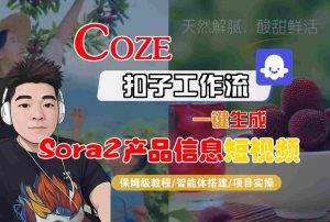 Coze扣子智能体工作流一键生成“SORA2产品信息“短视频,全流程保姆级教学-升阶有道