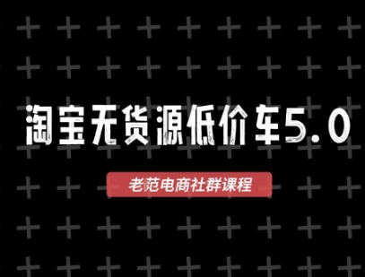 淘宝无货源价车5.0，​2025最新VIP淘宝无货源课程，1688代发，蓝海选品，零成本创业首选（更新）-升阶有道